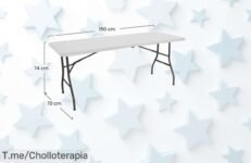 Transforma tus reuniones con la Mesa Plegable Nyana Home, resistente y versátil para hasta 8 amigos ¡Aprovecha este ofertón y compra ya antes que se agote!