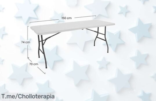 Transforma tus reuniones con la Mesa Plegable Nyana Home, resistente y versátil para hasta 8 amigos ¡Aprovecha este ofertón y compra ya antes que se agote!