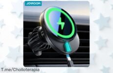 Transforma tus viajes con el soporte magnético Joyroom 15W, carga tu iPhone sin enredos y aprovecha este ofertón exclusivo ¡Stock limitado, no te quedes sin el tuyo!