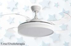 Ventilador de techo con luz LED a un precio loco, frescura y estilo en tu hogar Aprovecha el ofertón único antes de que se agoten las unidades, ¡compra ya!