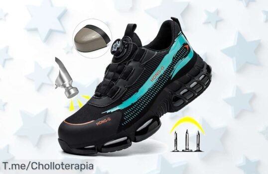 Zapatos de seguridad indestructibles a precio loco con punta de acero y botón giratorio, calidad y protección en oferta única ¡Compra ya antes que se agoten!