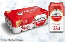 Amstel Cerveza Lager a precio loco: 100% malta para un frescor inigualable ¡No pierdas esta oferta limitada y brinda con cada sorbo antes de que se acabe!