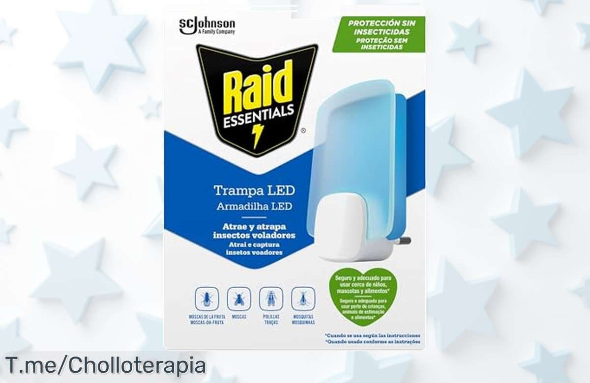 Aprovecha este ofertón: Trampa Led de Raid, el super chollo que elimina insectos voladores al instante. ¡Unidades limitadas, no te quedes sin la tuya!