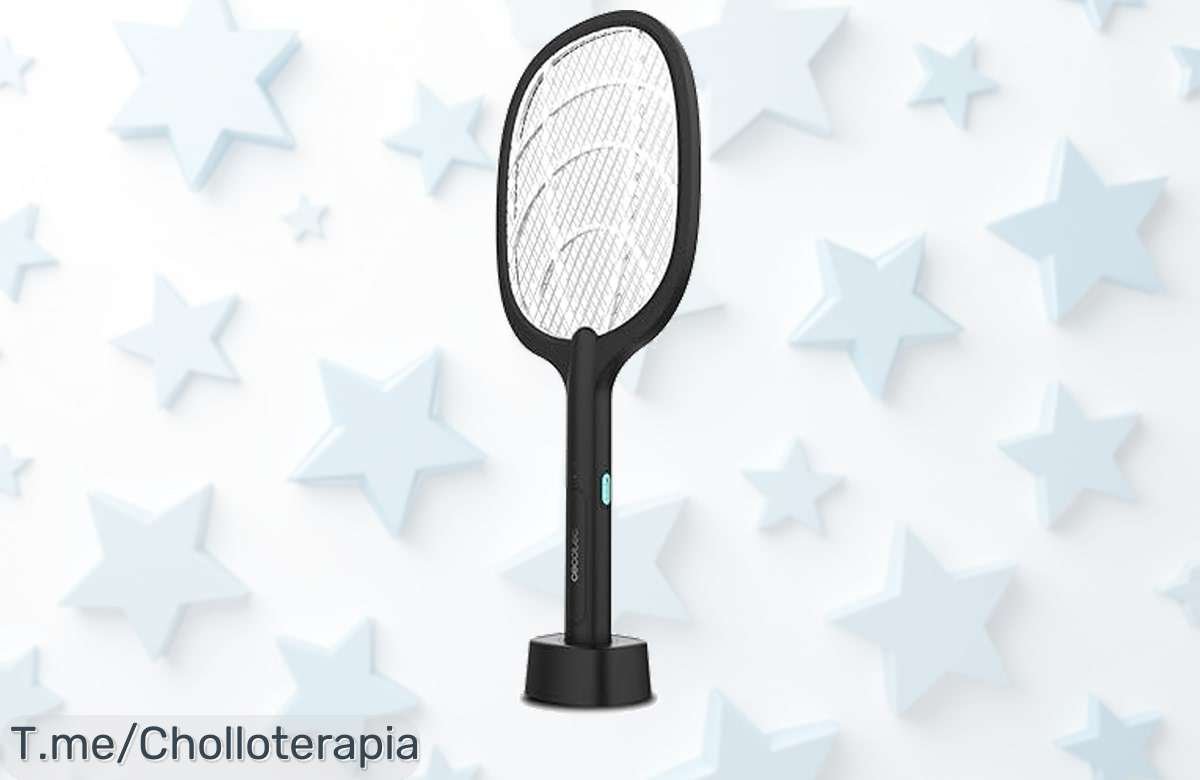 Atrapa el súper chollo de la Cecotec Raqueta Matamoscas ByeFly 1000 con 3000 V para eliminar mosquitos al instante y usar como lámpara. ¡Oferta limitada, actúa ya!