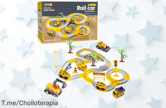 ¡Atrapa la diversión con 234 piezas en la pista de carreras y 5 coches increíbles! Este super chollo es el regalo ideal para tus peques ¡Compra ahora antes que se agote!