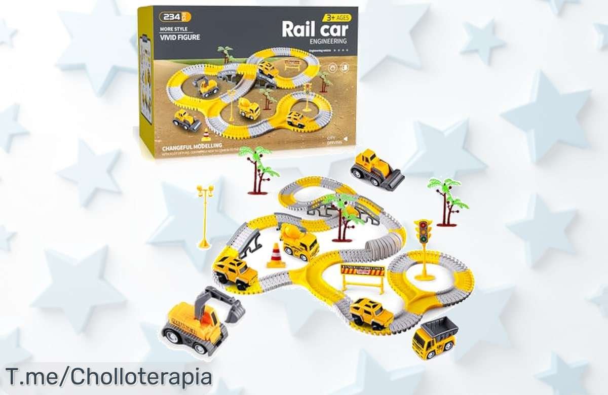 ¡Atrapa la diversión con 234 piezas en la pista de carreras y 5 coches increíbles! Este super chollo es el regalo ideal para tus peques. ¡Compra ahora antes que se agote!