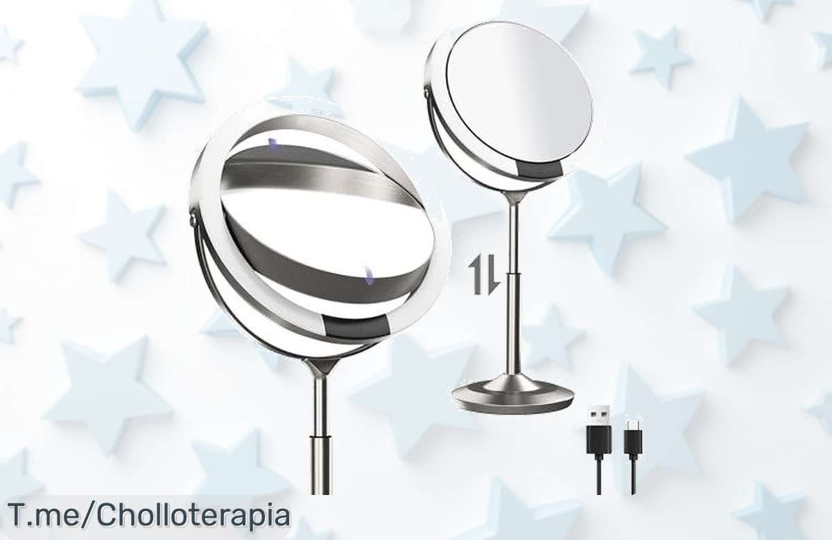 Brilla como nunca con el TUSHENGTU Espejo Cosmético Iluminado, ¡el súper chollo que transforma tu rutina de belleza! Stock limitado, compra ahora y no te quedes sin él.