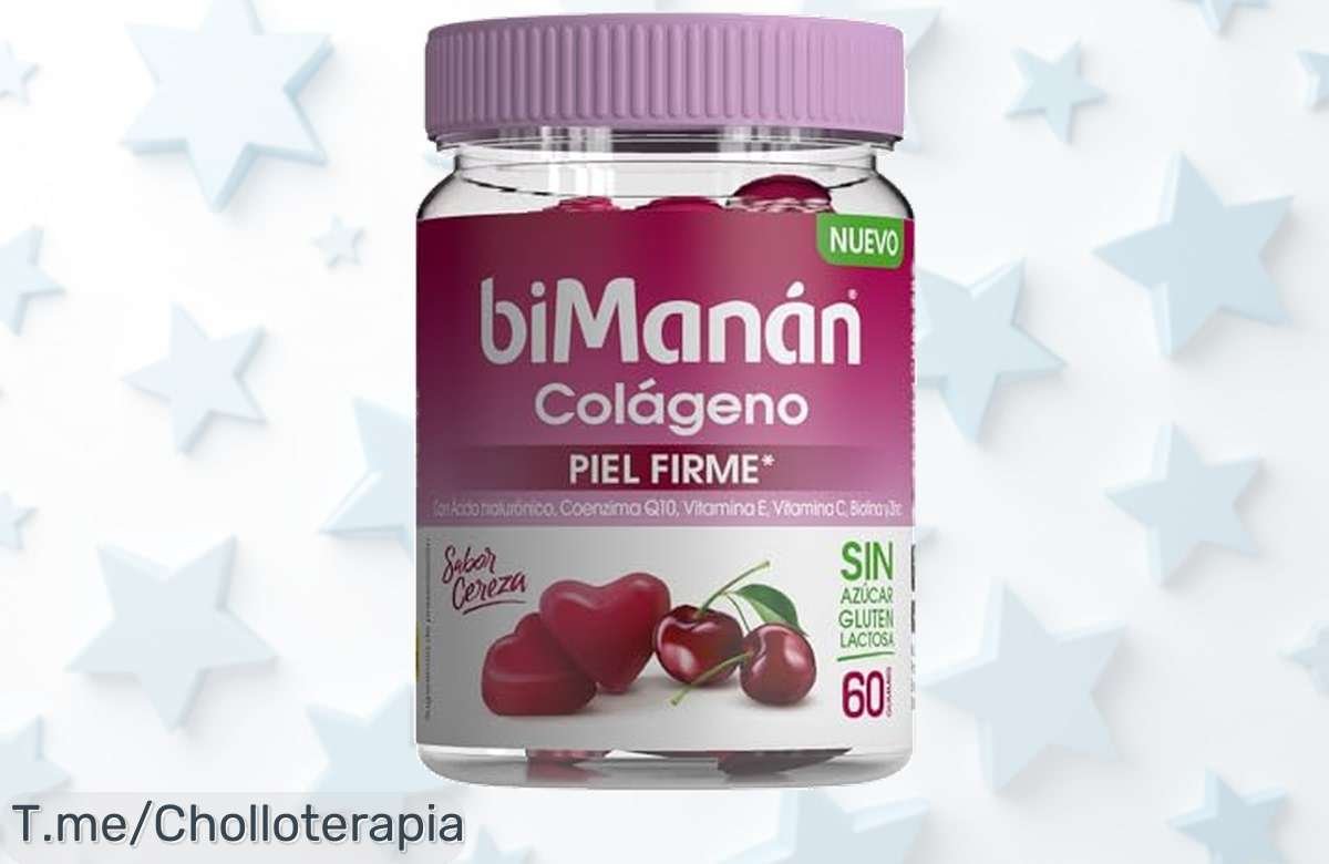 Brilla como nunca con el super chollo de Bimanán Colágeno: 60 gummies deliciosas que cuidan tu piel. ¡No dejes pasar este ofertón, compra ya antes que se agoten!