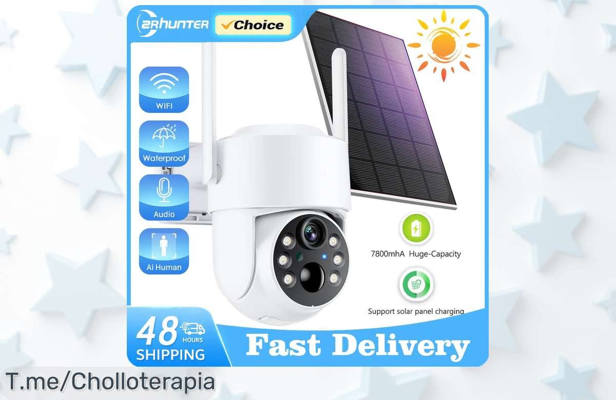 Cámara PTZ WiFi solar: ¡captura cada momento con calidad HD! Super chollo con batería integrada y app iCsee. Aprovecha este ofertón antes de que se agote, actúa ya y protégete.