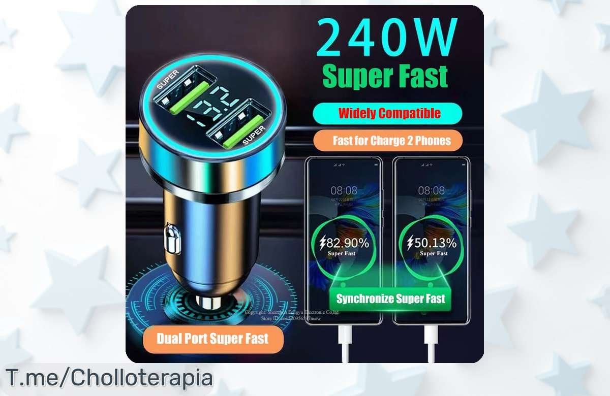 Cargador UYUXIO a precio loco: carga dos dispositivos al mismo tiempo y controla el voltaje en tiempo real. ¡Aprovecha este ofertón antes de que se acabe y viaja sin preocupaciones!