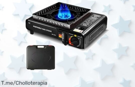 Cocina de gas a prueba de viento: ¡super chollo para tus camping! Disfruta comidas al aire libre con este ofertón, aprovecha el precio loco y no te quedes sin la tuya