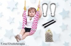 Columpio Rosa para Jardín a Precio Loco: ¡Soporta hasta 220 libras y listo para jugar! Haz feliz a tu pequeño con este Ofertón Único, pero apúrate antes que se agote