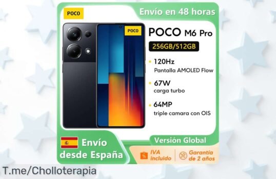 Consigue el POCO M6 Pro con 256GB-512GB y disfruta de su pantalla AMOLED y cámara de 64MP, ¡ofertón imperdible! Compra ya antes que se agoten esta locura