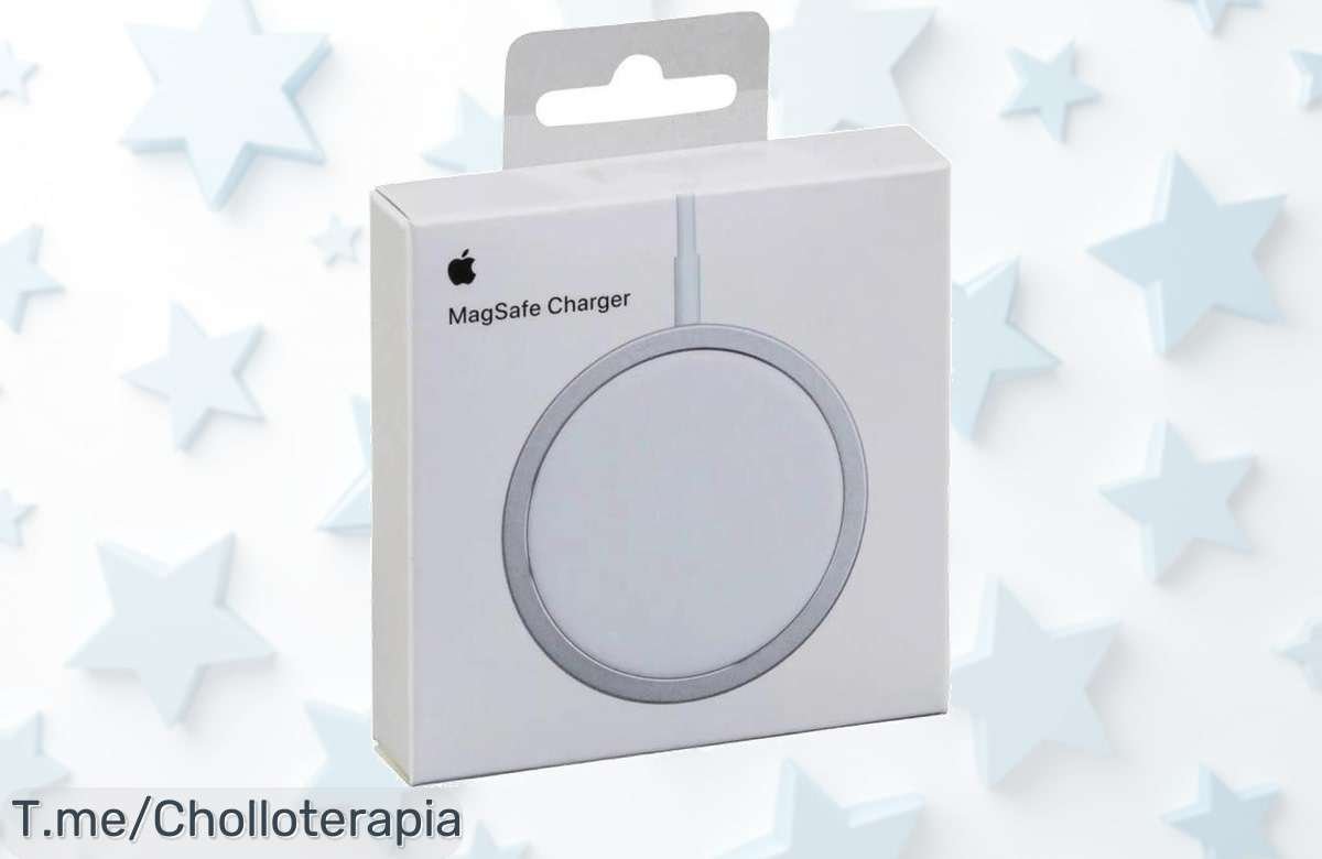Consigue el original cargador MagSafe 15W para tu iPhone y AirPods a un precio loco, carga sin enredos y disfruta de esta oferta única antes que se agote.