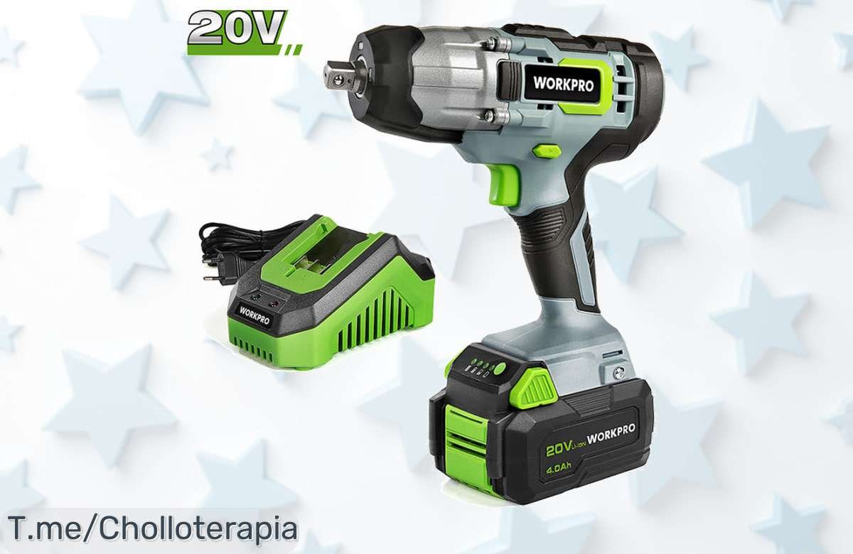 Consigue la Llave de Impacto Inalámbrica WORKPRO 20V con Potencia Brutal y Cargador Rápido a un Precio Loco ¡No Te Quedes Sin Ella, Oferta Limitada!