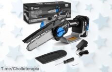Consigue la mini motosierra de batería a un precio loco, corta como un experto sin arranques accidentales y disfruta horas de trabajo ¡Hazte con este ofertón YA antes que se agote!