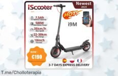 Consigue tu IScooter i9M a un precio loco y disfruta de su potencia de 500W con 35 km de autonomía, solo por tiempo limitado ¡No te lo pierdas, actúa ya!