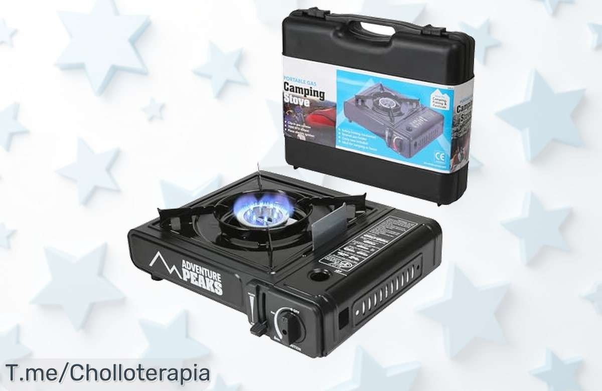 Consigue tu estufa portátil de camping a un precio loco y cocina al instante con 7000 BTU. ¡No te quedes sin este ofertón único, compra ya antes de que se agote!