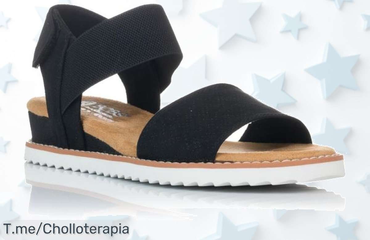Cuñas Skechers 31440 para Mujer en Color Negro a precio loco, estilo que enamora y te hará brillar. ¡Oferta limitada! ¡Hazlas tuyas antes de que se agoten!