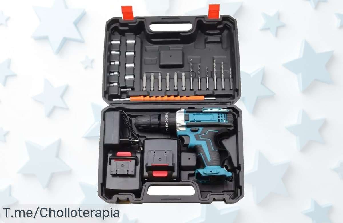 Dale vida a tus proyectos con el taladro percutor inalámbrico ¡El super chollo que transforma tareas en un juego! No te lo pierdas, aprovecha esta oferta única ahora mismo.