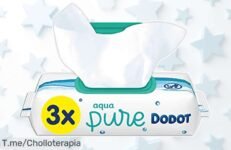 Descubre Dodot Aqua Pure: 144 toallitas suaves y naturales que cuidan la piel de tu bebé ¡No te pierdas este super chollo antes de que se agote! Compra ya y mima a tu pequeño