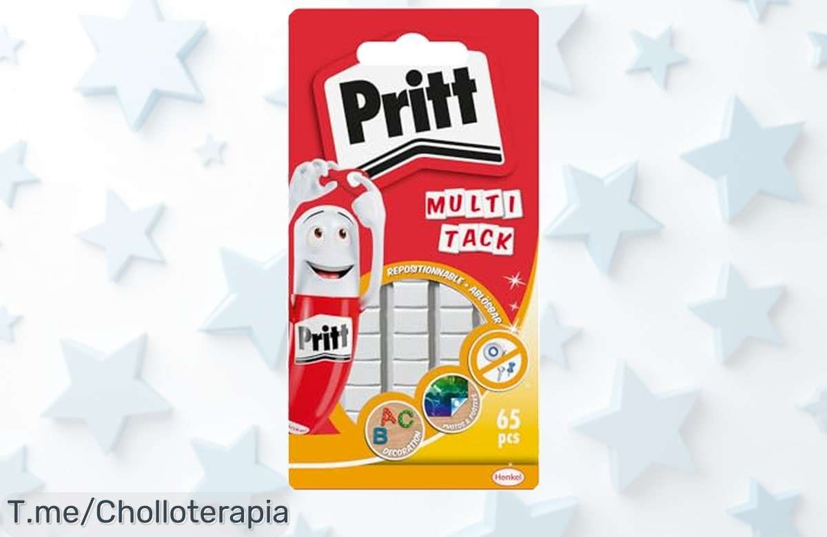 Descubre Pritt Multi Tack: 65 pcs de masilla reutilizable que transformará tus manualidades en un super chollo. ¡Llévate la tuya antes de que se acabe esta oportunidad!
