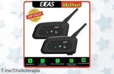 Descubre el EJEAS V6 PRO Bluetooth, tu compañero ideal para hablar en moto hasta 1200M Oferta limitada y super chollo que no puedes dejar pasar, ¡actúa ya!