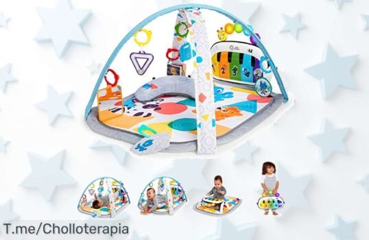 Descubre el Gimnasio de Actividades Baby Einstein, ¡un super chollo con 70+ sonidos y 7 juguetes! Diversión y aprendizaje en una oferta única que no volverás a ver ¡Compra ya antes de que se agote!