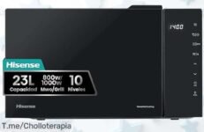 Descubre el Hisense H23MOBS5HG4, un microondas con grill de 23 litros y 1000W a un precio loco, cocina como un chef ¡aprovecha esta oferta limitada ya!