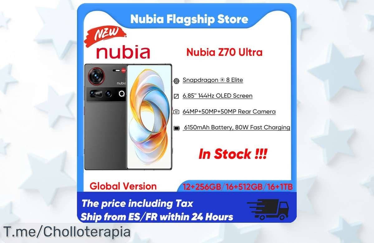 Descubre el Nubia Z70 Ultra con pantalla OLED y cámara de 64MP, un ofertón que hará que todos te miren. ¡No esperes! Esta ganga es por tiempo limitado, cómpralo ya!