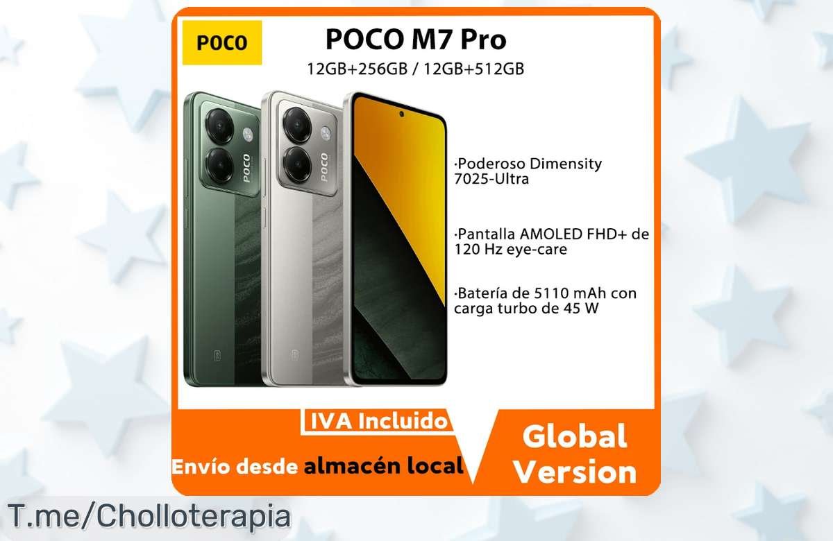 Descubre el POCO M7 Pro a un precio loco: pantalla de 6.67 pulgadas, cámara de 50MP y batería increíble. Este ofertón es limitado, ¡compra ya antes que se agote!