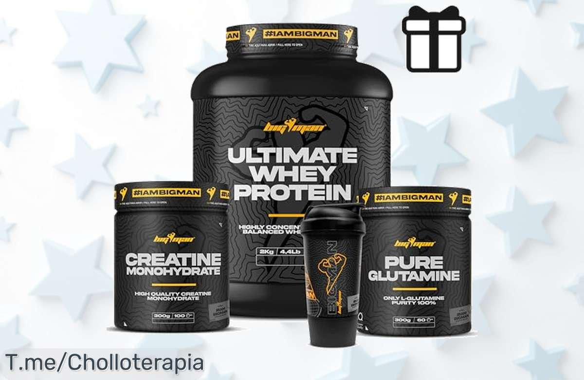 Descubre el Pack BigMan: 2kg de Proteína, Creatina y Glutamina a un precio loco. Crecimiento muscular brutal y recuperación rápida. ¡Compra ya antes que se agote!