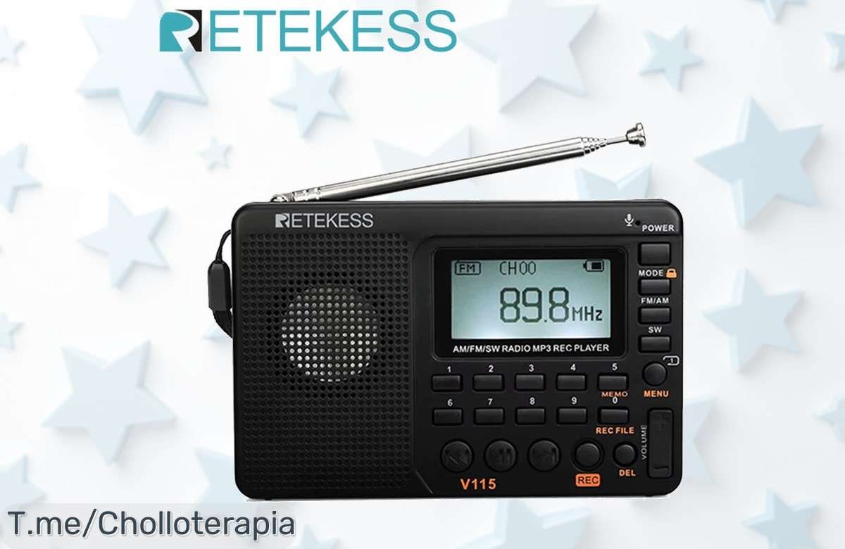 Descubre el Retekess V115: ¡tu radio portátil multifunción a un precio loco! Disfruta de música y diversión en cualquier lugar. ¡Apresúrate, esta oferta nunca se repite!