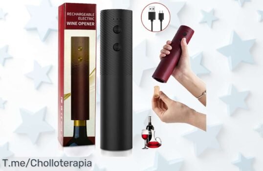 Descubre el abridor de botellas eléctrico, una maravilla para disfrutar vino fácil y celebrar Hazte con este ofertón único antes que se agote, ¡no te quedes sin el tuyo!