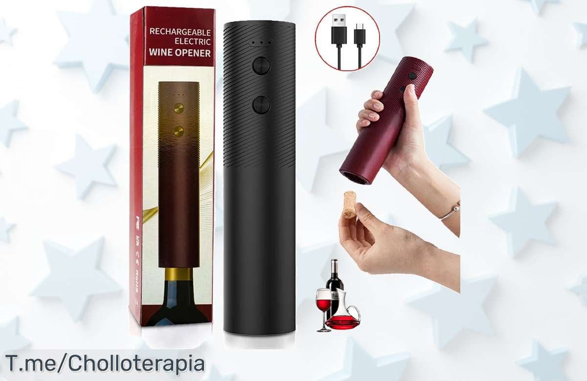 Descubre el abridor de botellas eléctrico, una maravilla para disfrutar vino fácil y celebrar. Hazte con este ofertón único antes que se agote, ¡no te quedes sin el tuyo!