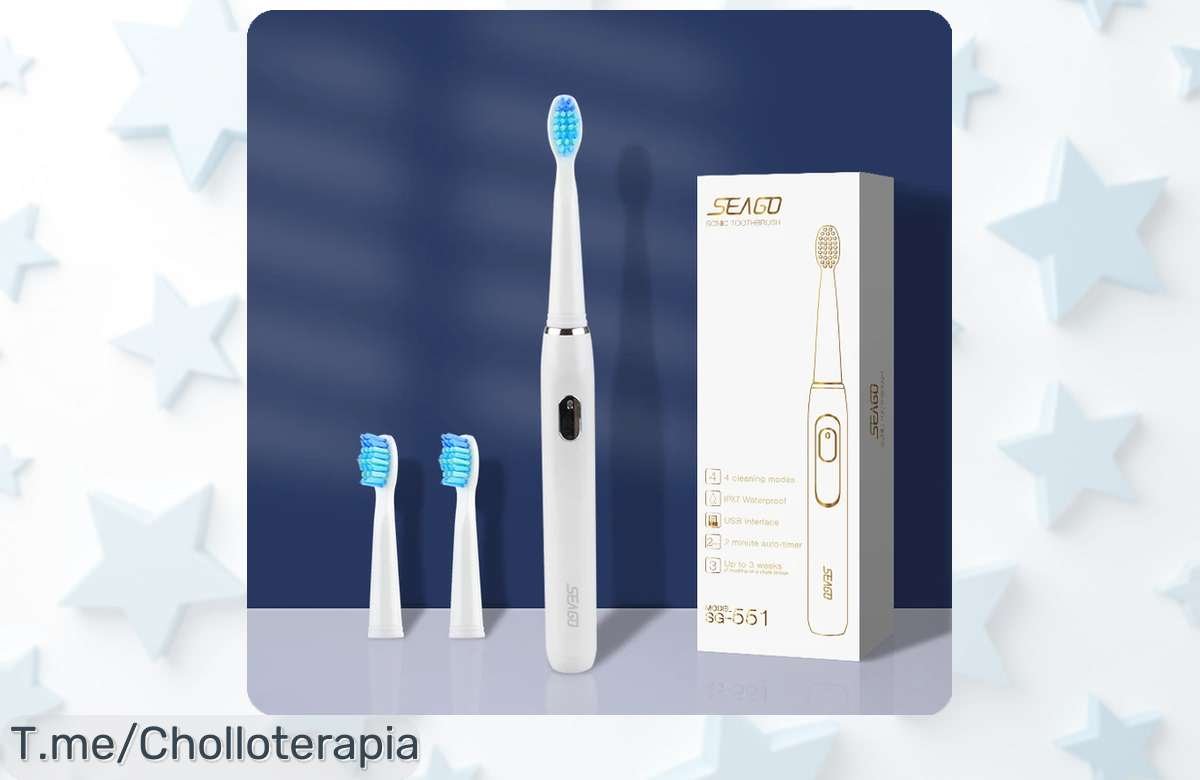 Descubre el cepillo de dientes eléctrico SEAGO a precio loco: 4 modos de limpieza, cabezales intercambiables y temporizador inteligente. ¡No pierdas este ofertón único!
