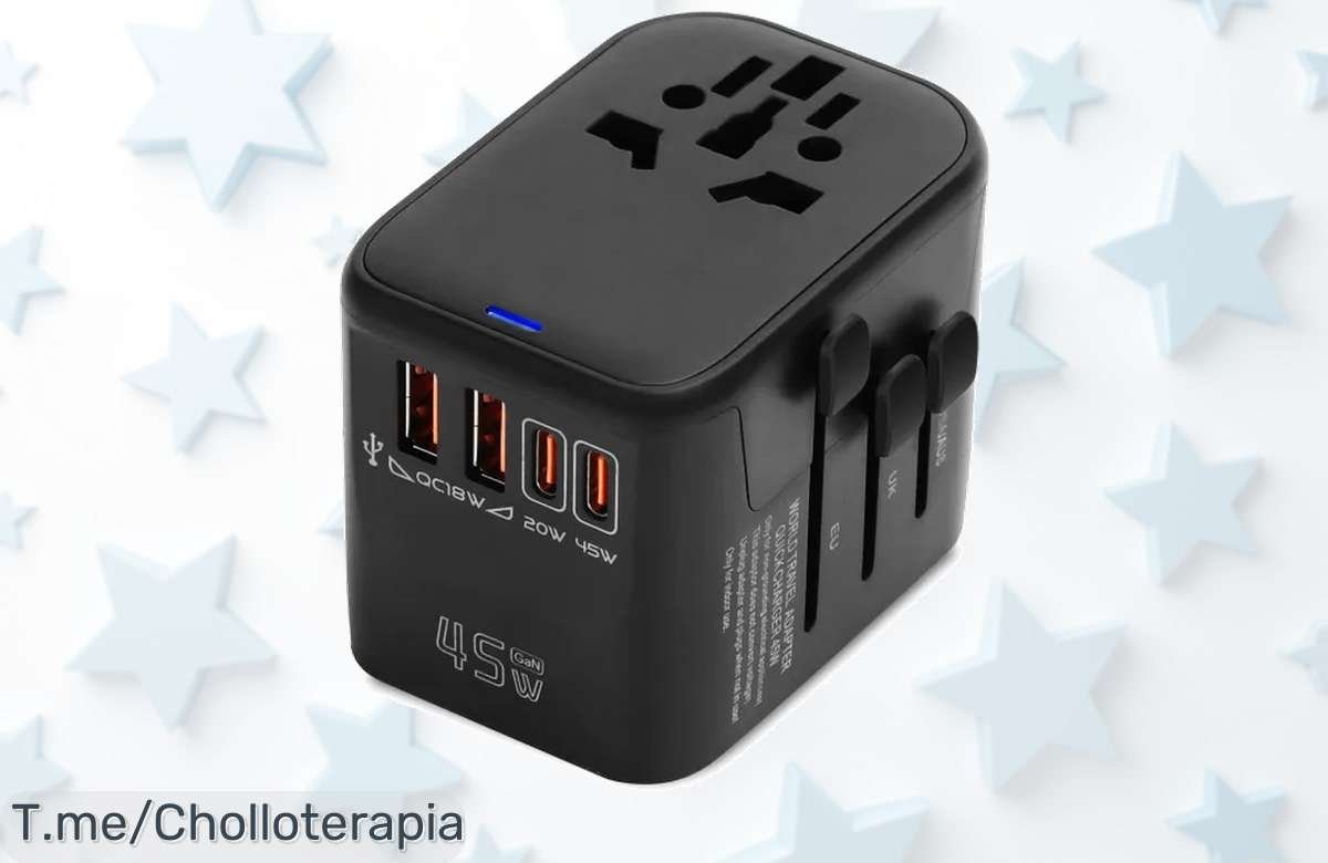 Descubre el enchufe universal con 4 puertos USB a un precio loco, carga rápido en 224 países y nunca más te quedes sin batería. ¡Aprovecha esta oferta única antes de que se acabe!