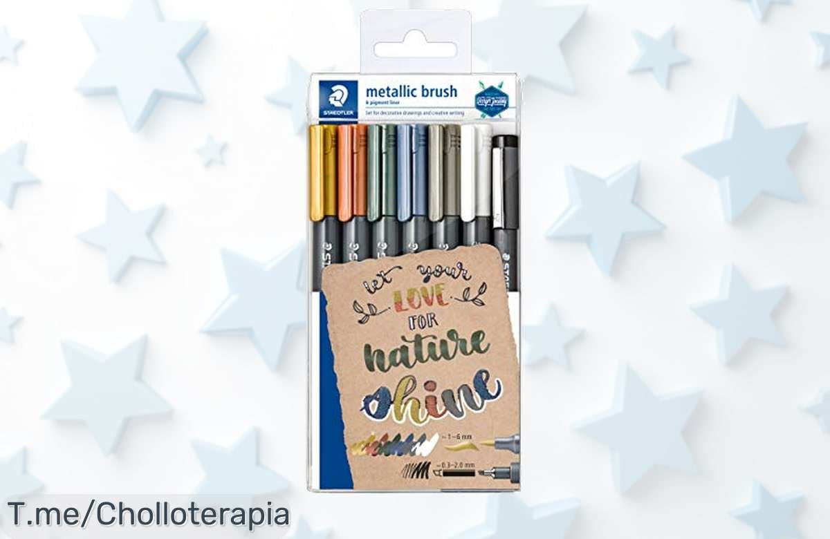 Descubre el estuche STAEDTLER con 5 rotuladores metálicos a un precio de ganga, ¡colores vibrantes que darán vida a tus creaciones! No te quedes sin el tuyo, oferta limitada.