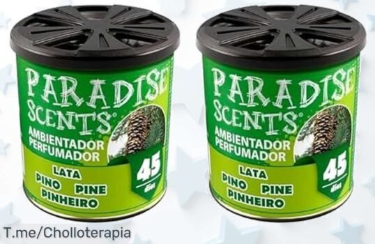 Descubre el frescor del Pino con un ofertón único: Perfumador Lata Gel Paradise, ¡45 días de aroma intenso que transforma tu hogar! No te lo pierdas, compra ya antes de que se acabe