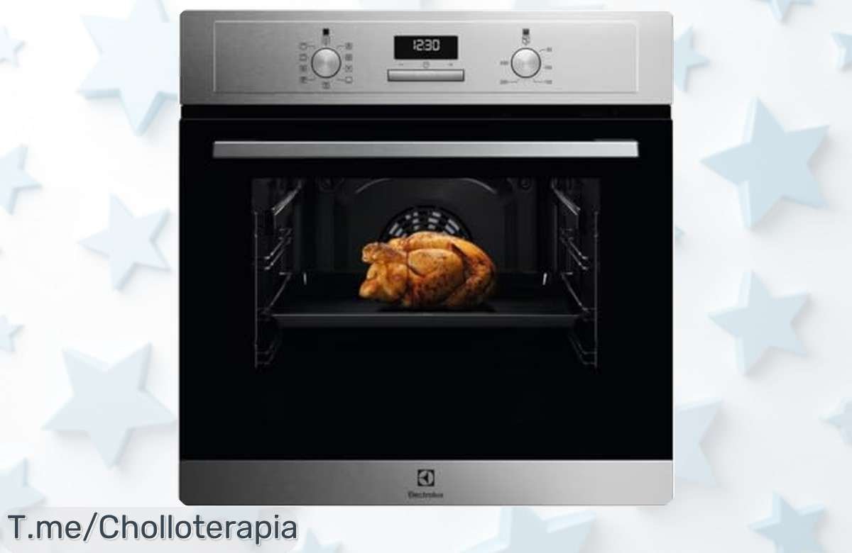 Descubre el horno Electrolux EOF3H50BX en un precio loco, con grill potente y calor uniforme que transforma tus comidas. ¡No dejes pasar este ofertón limitado!