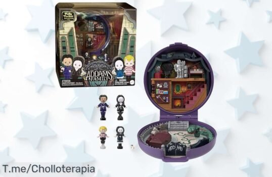 Descubre el ofertón de Polly Pocket: Estuche de La Familia Addams con 4 mini muñecos y 10 accesorios, ¡diversión espeluznante a precio loco solo por tiempo limitado!