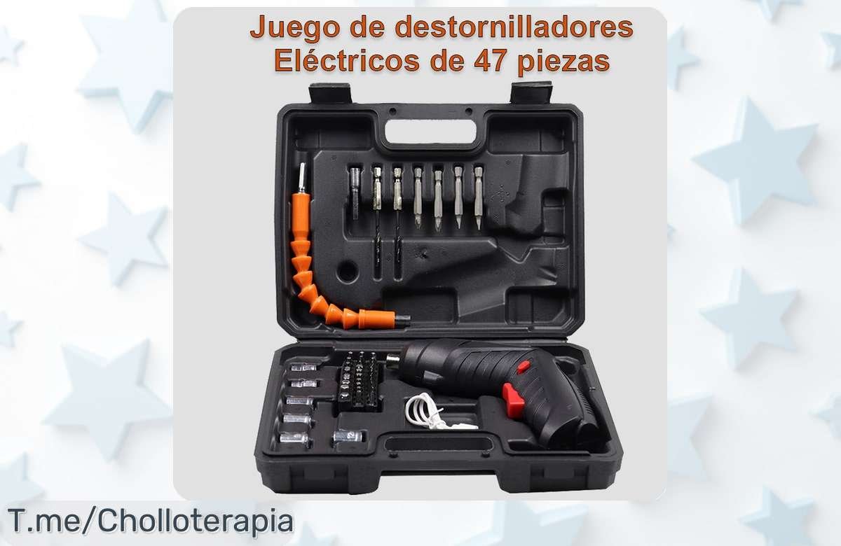 Descubre el ofertón del juego de destornilladores eléctricos 47PCS sin cable que transformará tus tareas en segundos. ¡No te quedes sin el tuyo, compra ahora y mejora tu caja!