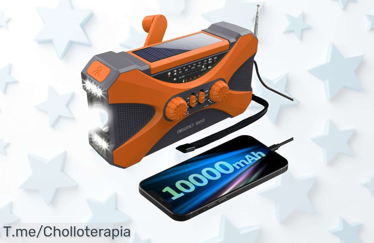 Descubre el ofertón que cambiará tus aventuras: Radio solar 10000mAh, linterna y cargador en uno. ¡Últimas unidades a un precio loco! No te quedes sin el tuyo.