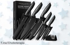 Descubre el pack de cuchillos Home Hero: 11 piezas afiladas y un afilador, ¡cocina como un chef! Solo por tiempo limitado a precio loco, ¡no te lo pierdas!