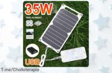 Descubre el panel solar portátil Sunpower de 35W a un precio loco, carga fácil y segura para tus aventuras al aire libre ¡Aprovecha esta oferta única antes que se agote!