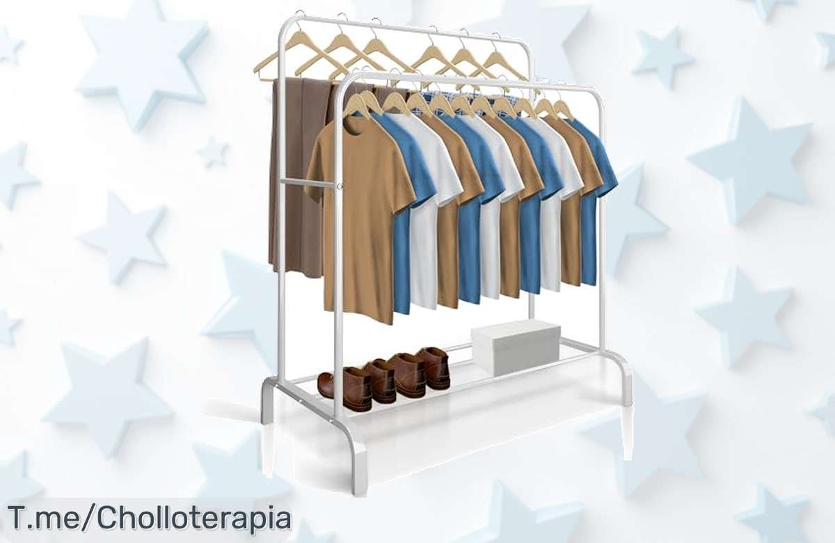Descubre el perchero burro resistente y elegante que transformará tu vestidor al instante. Aprovecha este ofertón único antes de que se agote, ¡compra ahora!