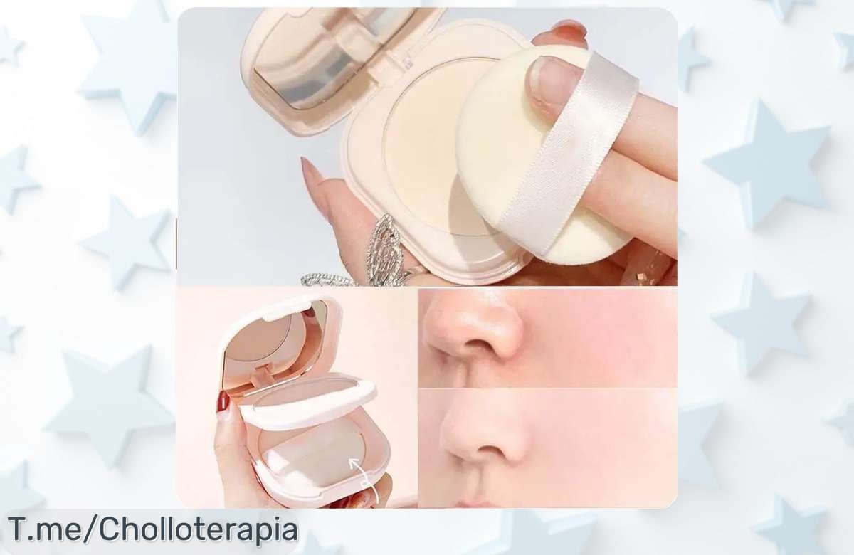 Descubre el polvo fijador que controla el aceite y transforma tu maquillaje en un brillo perfecto; no pierdas este ofertón con espejo, ¡compra ahora antes de que se acabe!