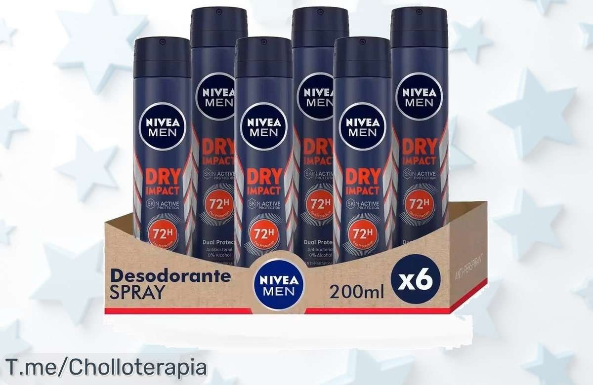 Descubre el super chollo: Pack NIVEA MEN con 6 desodorantes Dry Impact que te mantendrán fresco y seguro ¡Compra ahora antes de que se acabe esta oferta única!