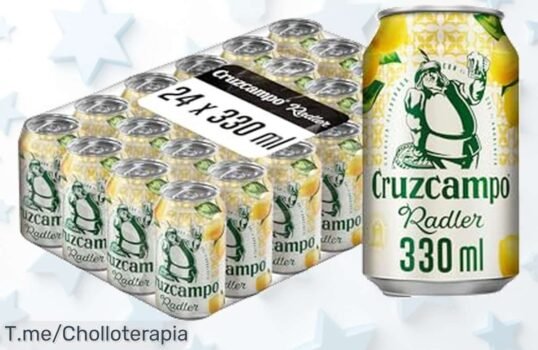Descubre el super chollo de Cruzcampo Radler, 24 latas de frescura y sabor; ¡disfruta el verano en cada sorbo! No te quedes sin tu pack, oferta limitada