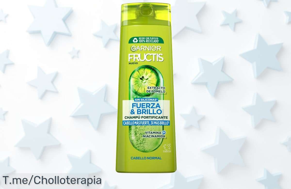 Descubre el super chollo de Garnier Fructis Champú Fuerza y Brillo, ¡hazte con un cabello radiante hoy! Oferta limitada, no te quedes sin el tuyo, actúa ya.